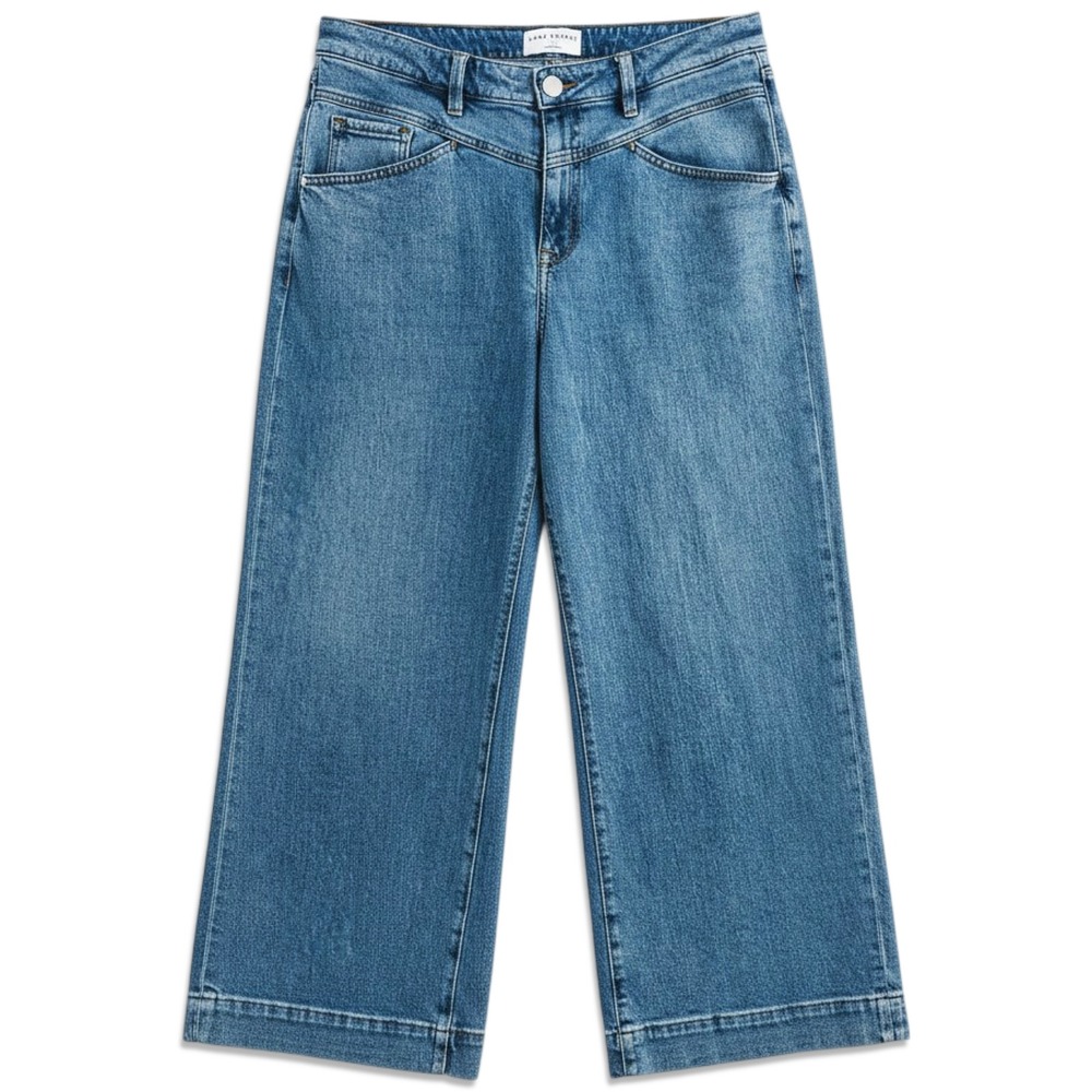 Lane‎ Bryant Jeans Womens 12S Blue Mid-Rise Wide Leg Flex Magic Waistband Denim